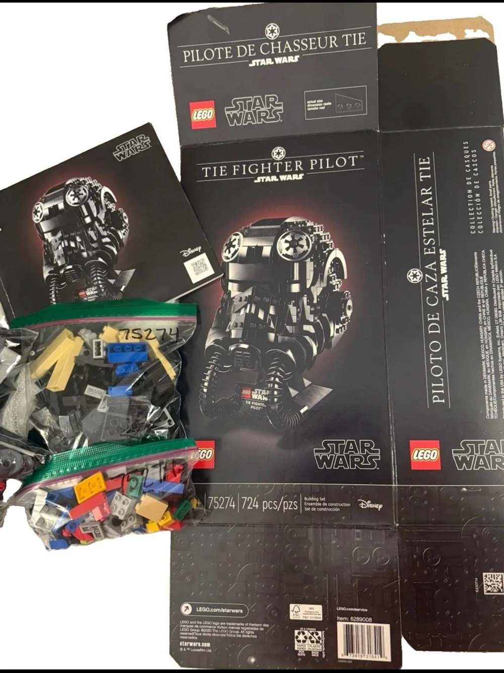 RETIRED LEGO Star Wars 75274 TIE Fighter Pilot Helmet  W/ Box & Manual